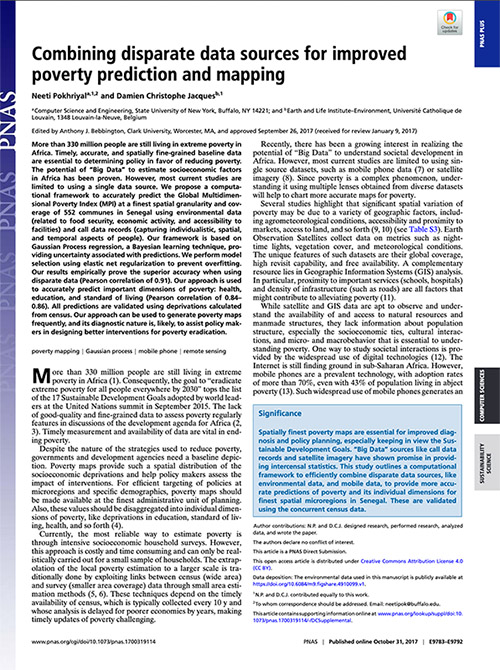 Combining disparate data sources for improved poverty prediction and mapping